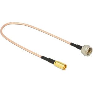 SMB (m) - F (m) adapter - RG316 - 50 Ohm / transparant - 0,25 meter