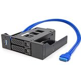 Delock - 5,25" Montageframe - Accessoire voor Harde Schijven - Zwart - Met USB 5 Gbps Poorten
