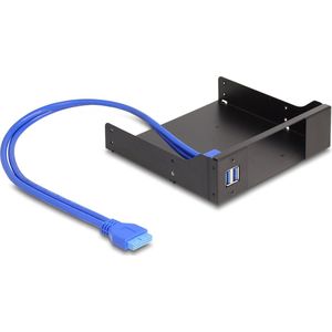 Delock - 5,25" Montageframe - Accessoire voor Harde Schijven - Zwart - Met USB 5 Gbps Poorten