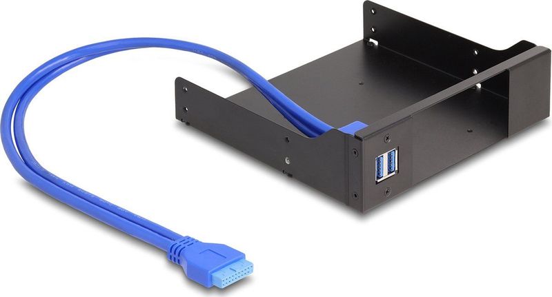 Delock - 5,25" Montageframe - Accessoire voor Harde Schijven - Zwart - Met USB 5 Gbps Poorten