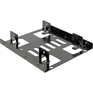 Premium 2x 2,5'' HDD/SSD naar 3,5'' slot montage frame / zwart