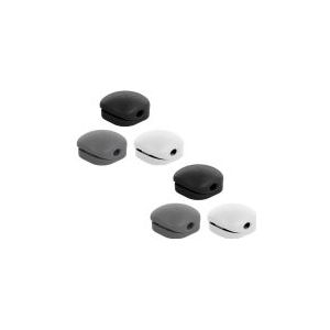 Zelfklevende kabelhouders met klemsluiting voor 1 kabel / zwart/wit/grijs