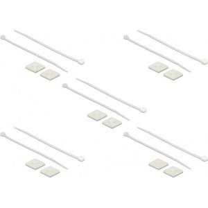 Tie-wraps 150 x 3,5mm (10 stuks) met zelfklevende houders (10 stuks) / transparant