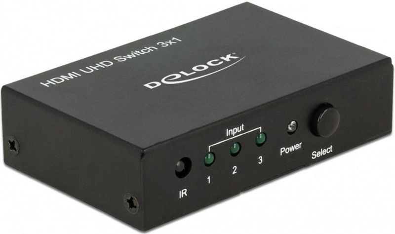 DeLOCK - HDMI Schakelaar - 3 naar 1 - Versie 2.0 - 4K 60Hz HDR