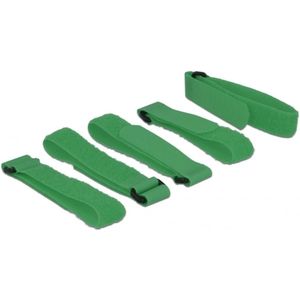 Kabelbinder Delock klittenband 300mm 5Stk m. Schl. groen