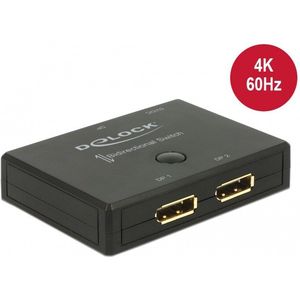 Delock DisplayPort 2-1 schakelaar bidirectioneel 4K 60 Hz