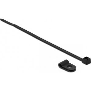 Tie-wraps 100 x 2,5mm (10 stuks) met montageklemmen (10 stuks) / zwart