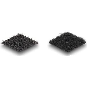 Klittenband haak-en-lus dots, vierkant, zelfklevend, 64 stuks zwart