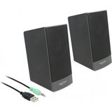 Delock - USB Stereo 2.0 Luidspreker - Zwart - 3,5 mm Aansluiting