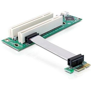 Delock compatible Riser card PCI Express x1 > 2x PCI 32Bit 5 V with flexible cable 9 cm left insertion - Riser Card