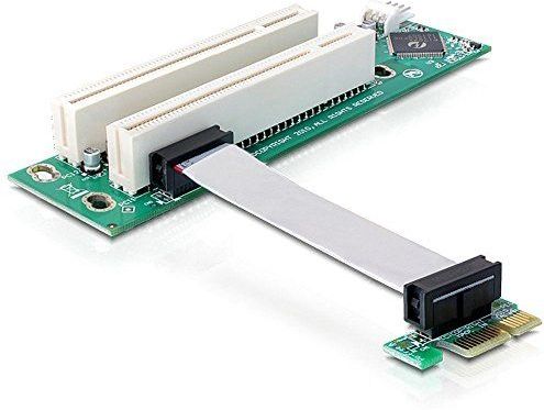 Delock - Riser-kaart PCI-Express - x1 naar 2x PCI - Flexibel Kabel - 9 cm
