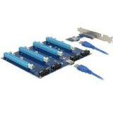 Delock - 41427 - Riser Card PCI Express x1 naar 4 x PCIe x16 - Inclusief 60cm USB-kabel