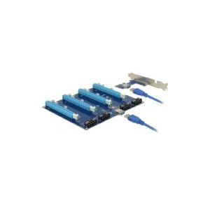 Delock - 41427 - Riser Card PCI Express x1 naar 4 x PCIe x16 - Inclusief 60cm USB-kabel