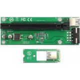 Delock - PCI Express Riser Kaart - Zwart - Geschikt voor M.2 Key B of Key M Slot