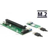 Delock - PCI Express Riser Kaart - Zwart - Geschikt voor M.2 Key B of Key M Slot