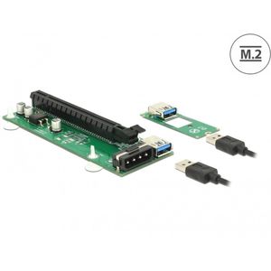 Delock - PCI Express Riser Kaart - Zwart - Geschikt voor M.2 Key B of Key M Slot