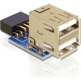 Delock - USB Pin Header - 2 x USB 2.0 - Zwart - Voor Moederbord