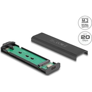 Delock Externes USB Type-C 20 Gbps Combo Gehäuse für M.2 NVMe PCIe oder SATA SSD (M.2 2280, M.2 2230, M.2 2260, M.2 2242), Harddisk behuizing, Zwart