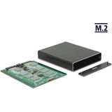 DeLOCK - Externe Behuizing - Zwart - Voor 2 M.2 SSD's - USB3.1 - RAID Ondersteuning