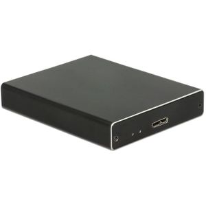 Delock 2x M.2 behuizing, RAID, USB3.1 MicroB (M.2 2230, M.2 2242, M.2 2260, M.2), Harddisk behuizing, Zwart