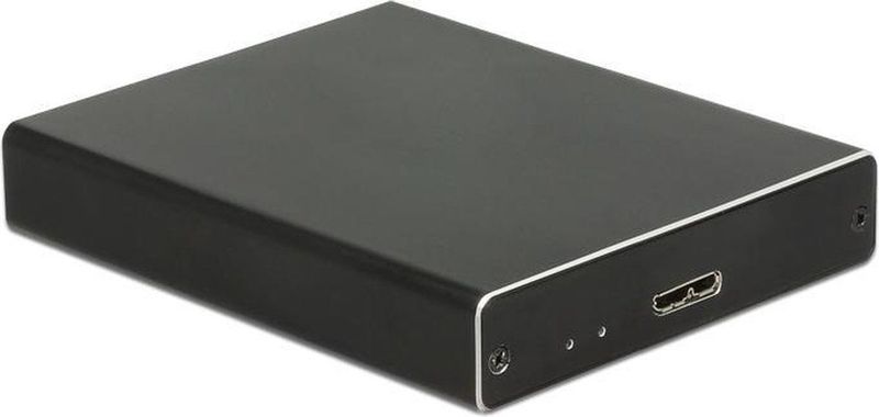 DeLOCK - Externe Behuizing - Zwart - Voor 2 M.2 SSD's - USB3.1 - RAID Ondersteuning