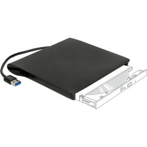 DeLOCK Behuizing - USB3.0 - Zwart - Voor 5,25 Inch Ultra Slim SATA Drives