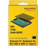 DeLOCK - Externe Behuizing - Zwart - Voor M.2 NVMe PCIe SSD - USB3.1