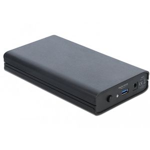 Delock Externe behuizing voor 3,5" SATA HDD met SuperSpeed USB (USB 3.1 Gen 1) (3.5"), Harddisk behuizing, Zwart