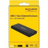 Delock - M.2 PCIe NVMe SSD Behuizing - USB Type-C - Metalen - 10 Gbps