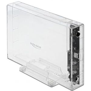Delock External Enclosure for 3.5″ SATA HDD with USB Type-C™ female transparent - tool free