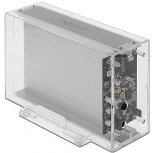 Delock External Dual Enclosure for 2 x 3.5″ SATA HDD with USB Type-C™ female transparent - tool free