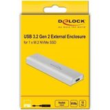 Delock - Externe Behuizing - M.2 NVMe PCIe SSD - USB 3.2 Gen 2 - Type-C