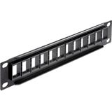 Patch Panel - Zwart - Metaal/Plastic - Geschikt voor 12 Keystone Modules