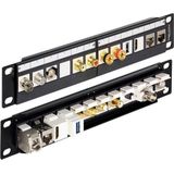 Patch Panel - Zwart - Metaal/Plastic - Geschikt voor 12 Keystone Modules