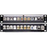 Patch Panel - Zwart - Metaal/Plastic - Geschikt voor 12 Keystone Modules