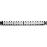 Delock - Patch Panel - Zwart - 48 Keystone Modules - 1U