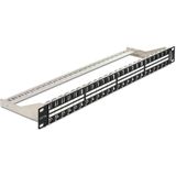 Delock - Patch Panel - Zwart - 48 Keystone Modules - 1U