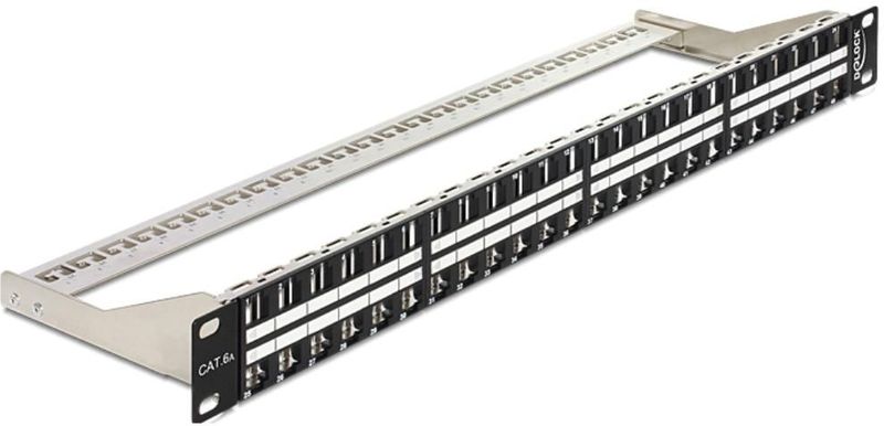Delock - Patch Panel - Zwart - 48 Keystone Modules - 1U