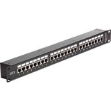 Premium - CAT6 Gigabit Patch Panel - 1U - 24 Poorten - Afgeschermd - Zwart