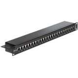 Delock - 19 Inch Patch Panel - 24x RJ45 - Zwart - CAT6, STP, 1U, 250 MHz