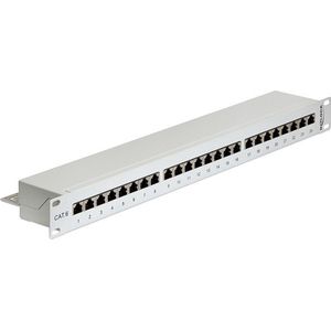 Delock - 19 Inch Patch Panel - Grijs - 24x RJ45 - CAT6 - STP - 1U