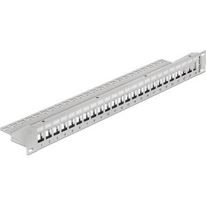 Premium - 19'' Patch Panel - 1U - Grijs - Voor 24 Keystone Modules