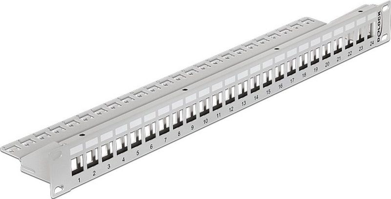 Premium - 19'' Patch Panel - 1U - Grijs - Voor 24 Keystone Modules
