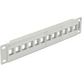 Delock - Patch Panel - 10 Inch - Grijs - Geschikt voor 12 Keystone Modules