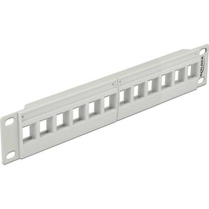 Delock - Patch Panel - 10 Inch - Grijs - Geschikt voor 12 Keystone Modules