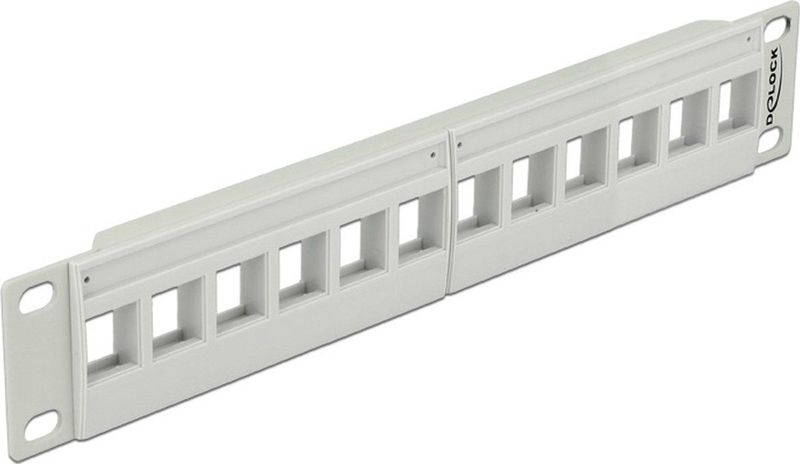 Delock - Patch Panel - 10 Inch - Grijs - Geschikt voor 12 Keystone Modules