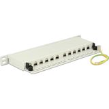 Patch Panel - 10 Inch - 12x RJ45 - CAT6a - Afscherming - Stalen Behuizing