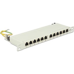 Patch Panel - 10 Inch - 12x RJ45 - CAT6a - Afscherming - Stalen Behuizing