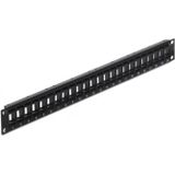 Patch Panel - Zwart - Metaal/Plastic - Geschikt voor 24 Keystone Modules