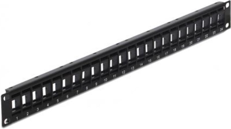 Patch Panel - Zwart - Metaal/Plastic - Geschikt voor 24 Keystone Modules